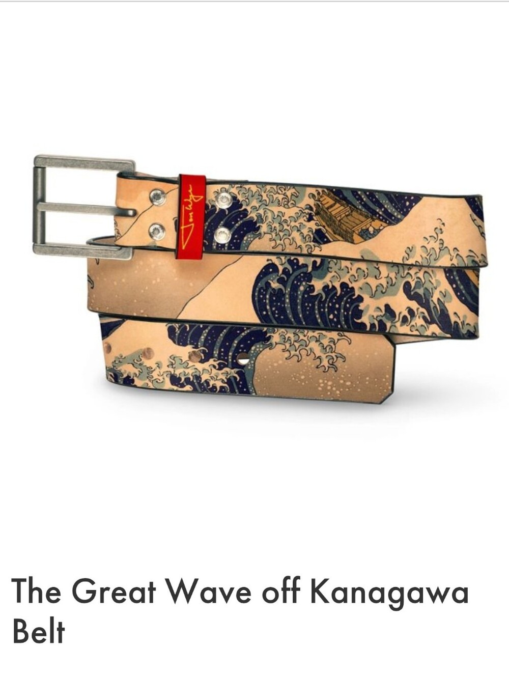 Jon Wye The Great Wave off Kanagawa Men's Printed Belt